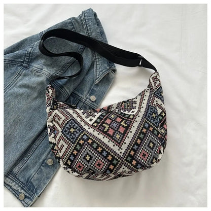 Canvas Shoulder Bags Fashion Large-capacity National Style Underarm Bags Messenger Bag Women Female