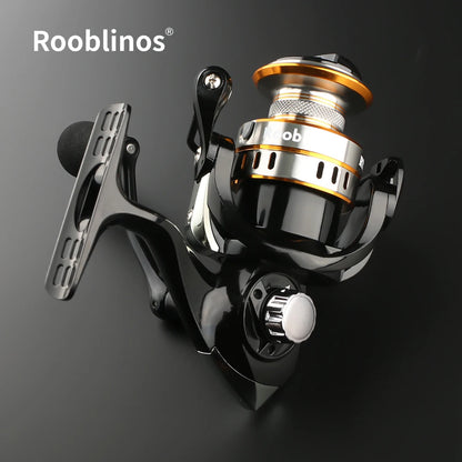 ROOBLINOS RY Spinning Reel, 5.2:1 Gear Ratio, CNC Machined Aluminum Spool, Smooth Powerful Fishing Reel for Fresh & Saltwater