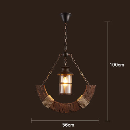 Retro Wood E27 LED Ceiling Lamp Antique Industrial Chandelier Lighting LOFT Bar luminaire Vintage Pendant Lights lustre