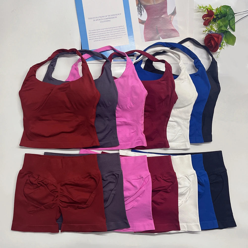 two pieces yoga outfits DF impact gym clothing fitness pants set DFNNYE woman Halter Top sports leggings Gym workout sets