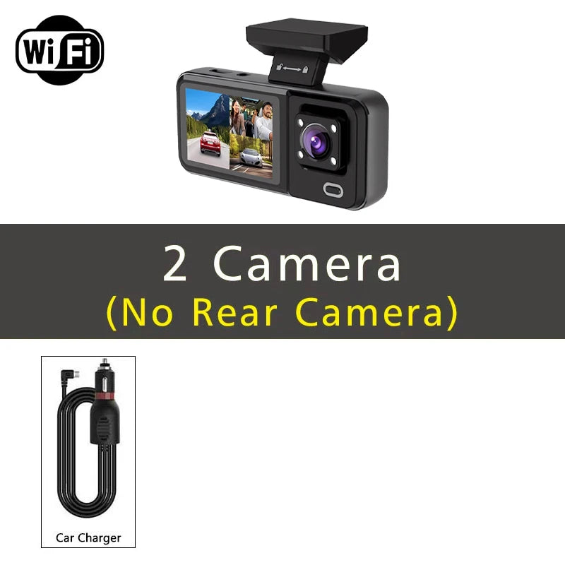 WIFI 3 Camera Dash Cam Cabin Car Dvr 1080P Interior Vehicle Three Way Channel Dvrs Recorder Video Registrator Dashcam Camcord