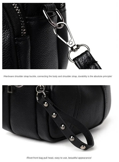 Fashion Soft Leather Crossbody Bags for Women 2026 Casual Female Multi Pocket Messenger Bags Retro Handbags Ladies Shoulder Bags