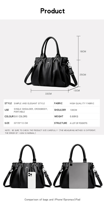 Genuine Casual Tote Bag Luxury Handbags For Women Designer Purses and Handbag High Quality Soft Leather Commuting Hand Bags