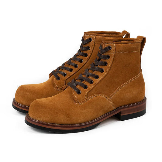 New Handmade High Quality Men Autumn Winter Real Leather Shoes Vintage British Tooling Ankle Boots Outdoor Motorcycle Boots
