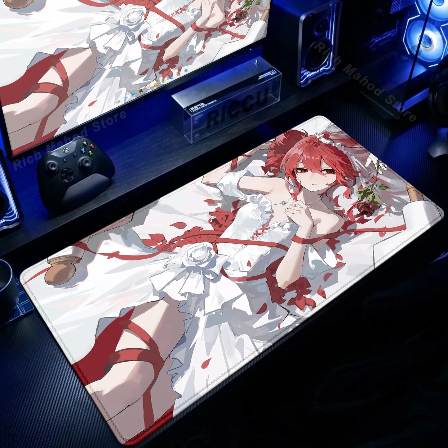 Cute Anime Girl K-Kasane Teto Mousepad Large Gaming Mouse Pad LockEdge Computer Keyboard Desk Mat PC Cabinet Tablepad XXL Mats