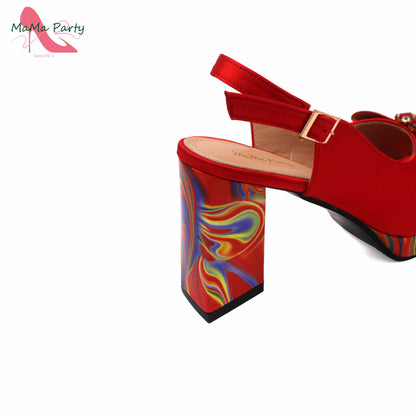 2024 New Design Italian Women Shoes and Bag to Match in Super High Heels in Yellow African Ladies Sandals for Wedding Party
