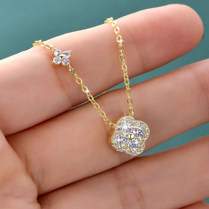 Rrjzz GRA Certified D-Color VVS1 Moissanite Pendant Necklace Lab Created Imitation Diamond for Women Charm Necklace Jewelry Gift