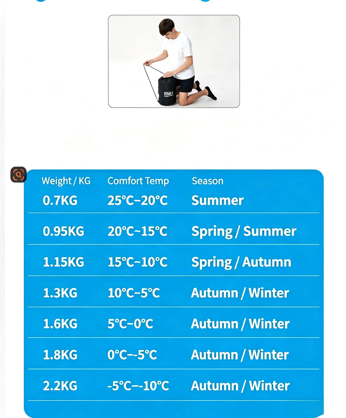 Camping Sleeping Bag Ultralight Waterproof 4 Seasons Warm Envelope Type Sleeping Bag for Outdoor Hiking Backpacking Travel