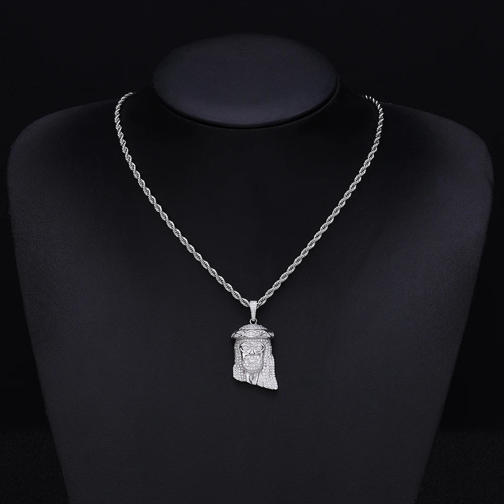 ICEBLING S925 Silver VVS1 Moissanite Jesus Pendant Necklace Men Iced Out Jesus Hip Hop Rapper Jewelry Comes With GRA Certificate