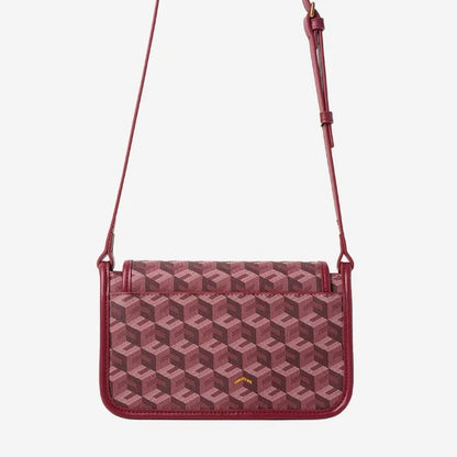 Luxury Monogram Messenger Bag Women Geometric Print 3D Cube Coated Canvas Crossbody Bag Classic Versatile Elegant Shoulder Bag