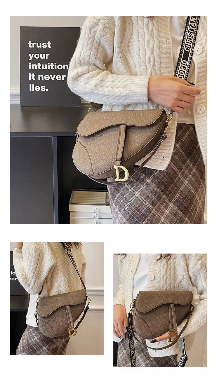 IMJK 24*20*6cm Hot Selling Light Luxury Underarm Saddle Bag, New Niche Design, Casual Shoulder Crossbody Bag Bags