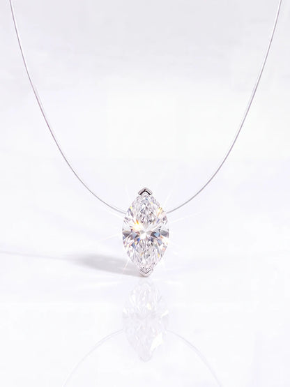 GRA 1CT Moissanite Diamond Classic Marquise Necklace For Women 925 Sterling Silver Anniversary Party High Quality Fine Jewelry