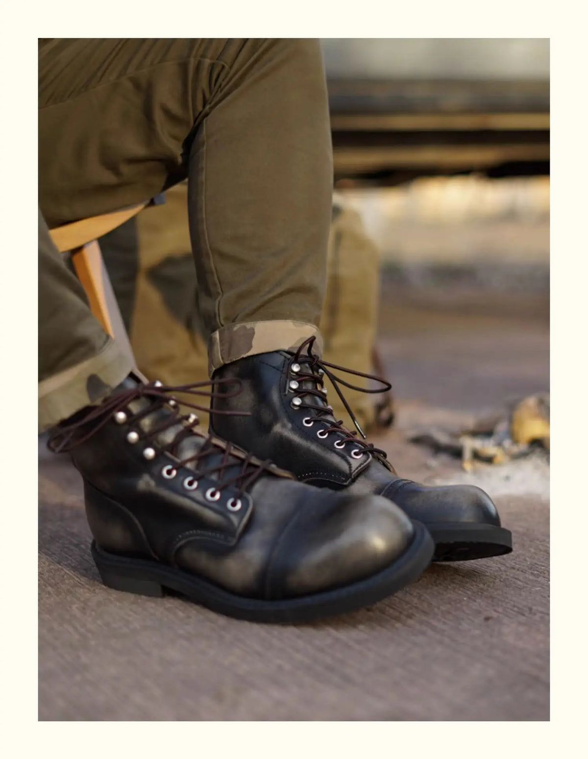 New Men's Cowhide Goodyear Welted Work Boots Durable