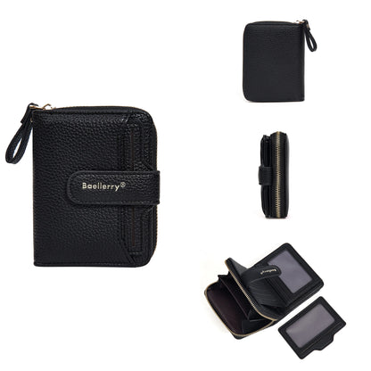 Baellerry Women Stylish Zip Around Card Wallet Multi-Functional RFID Blocking Purse 6 Card Slots and Coin Pocket Minimalist Gift