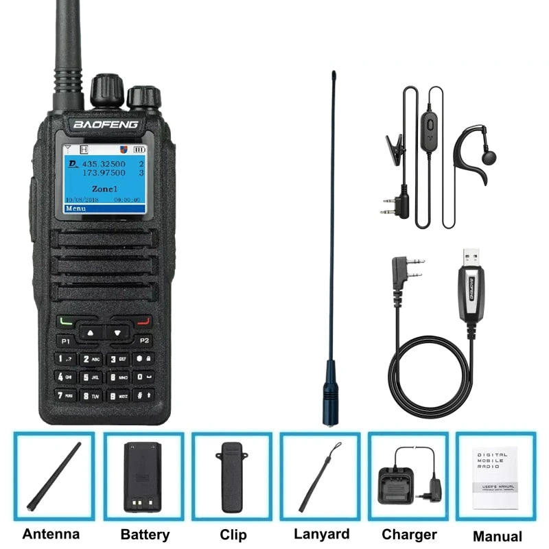 Baofeng Radio Dmr Dm-1701 Open Gd77 Sms 5W Digital Walkie Talkie  Hunting Camping Two-Way Radio