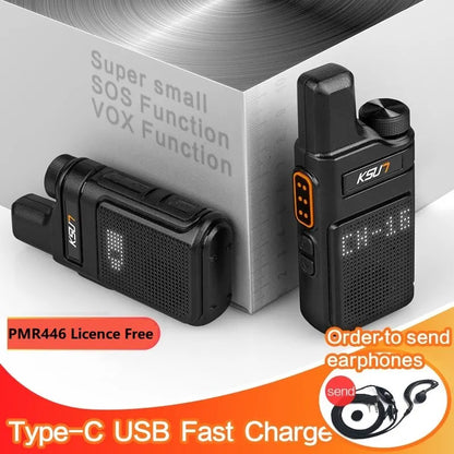 KSUT PMR446 Walkie Talkie 2pcs/1pcs Mini Size Portable Handheld Radio Wireless Set Two Way Radio Station Comunicador Transceiver