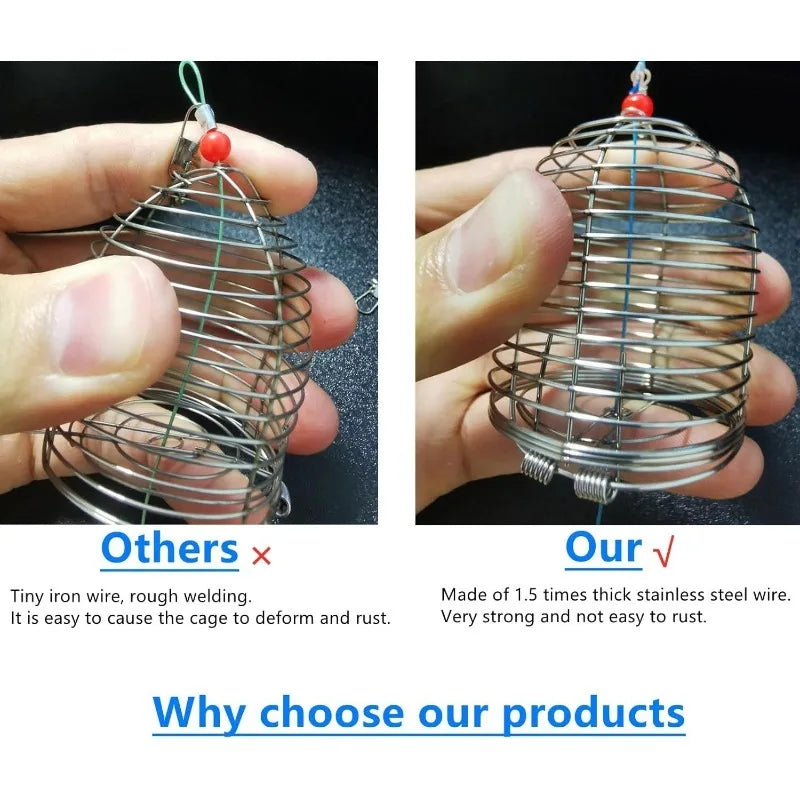 10Pcs Carp Fishing Bait Trap Cage Feeder Basket Holder Coarse Lure Feeder Carp Fishing Tackle Kit