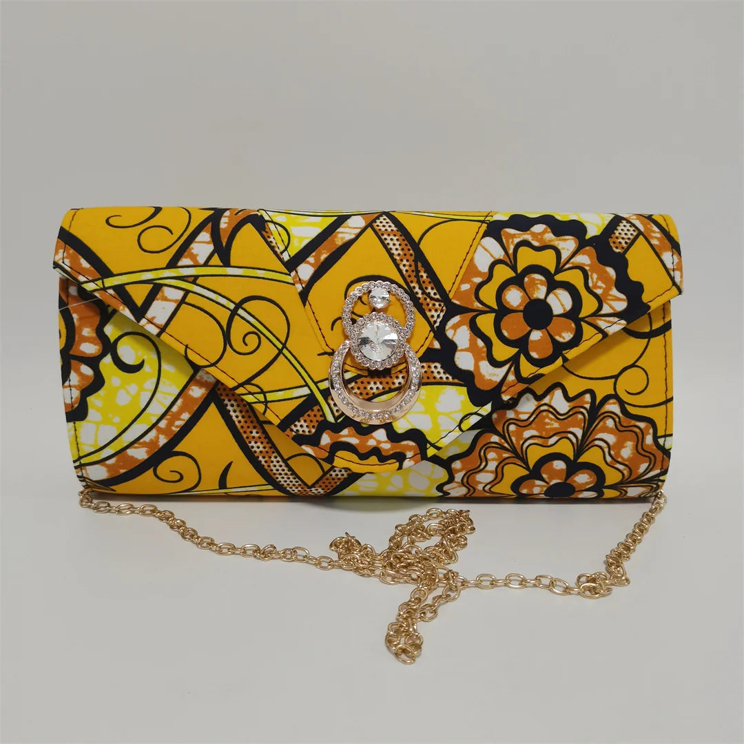 Fashion African Women Wedding Party Wax Shoes and Bag to Match Nigeria Ankara Style Print Shoes Bag Set F1110-1