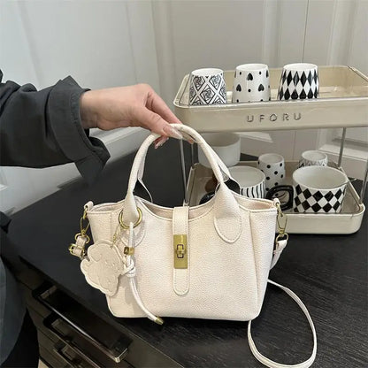 PU Portable Bucket Bag Shoulder Bag Women Fashion Versatile Crossbody Bags Zipper Handbag High Quality Tote Commuter Bags Gifts