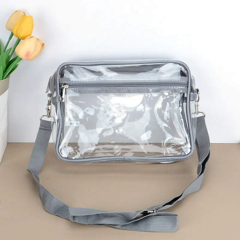Clear PVC Crossbody Bags For Women, Waterproof Vacation Travel Beach Shoulder Bag For Outdoor, Summer Ladies Handbags Gifts