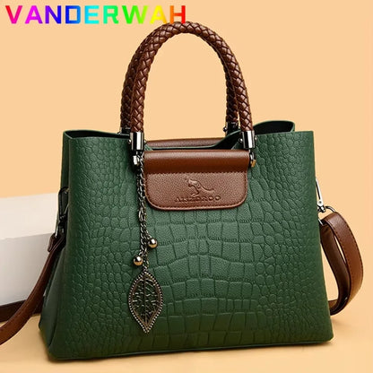 Genuine Soft Pu Leather Handbags for Women Vintage Shoulder Tote Bag Luxury Designer Ladies Large Capacity Purse Bags Sac A Main
