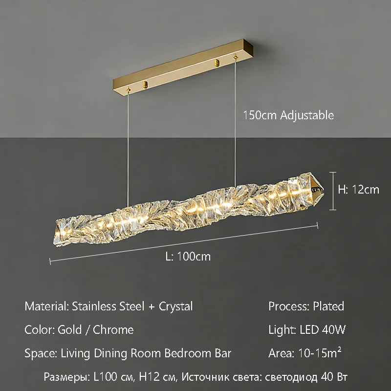 Luxury K9 Crystal Chandelier Dimmable Ceiling LED Pendant Lights Home Living Room Bedroom Indoor Atmosphere Decorative Lighting