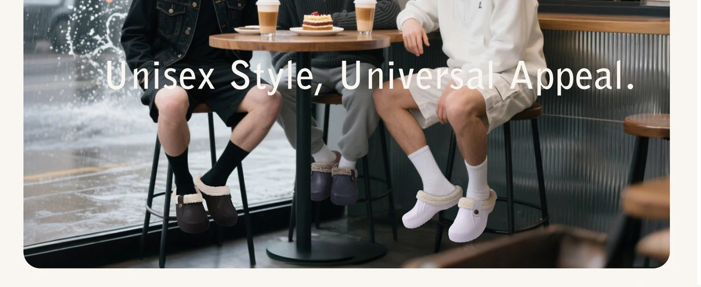 Smile Winter Fuzzy Slippers for Women Men Indoor Outdoor Fur Lined Clogs Waterproof Warm House Slippers Garden Clogs Light Shoes