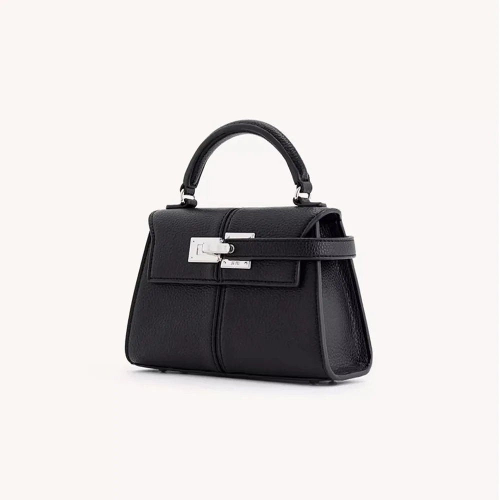 2026 New Trapezoidal Genuine Leather Women Handbag Niche Fashion Versatile Top Handle Luxury Ladies Shoulder Crossbody Purse