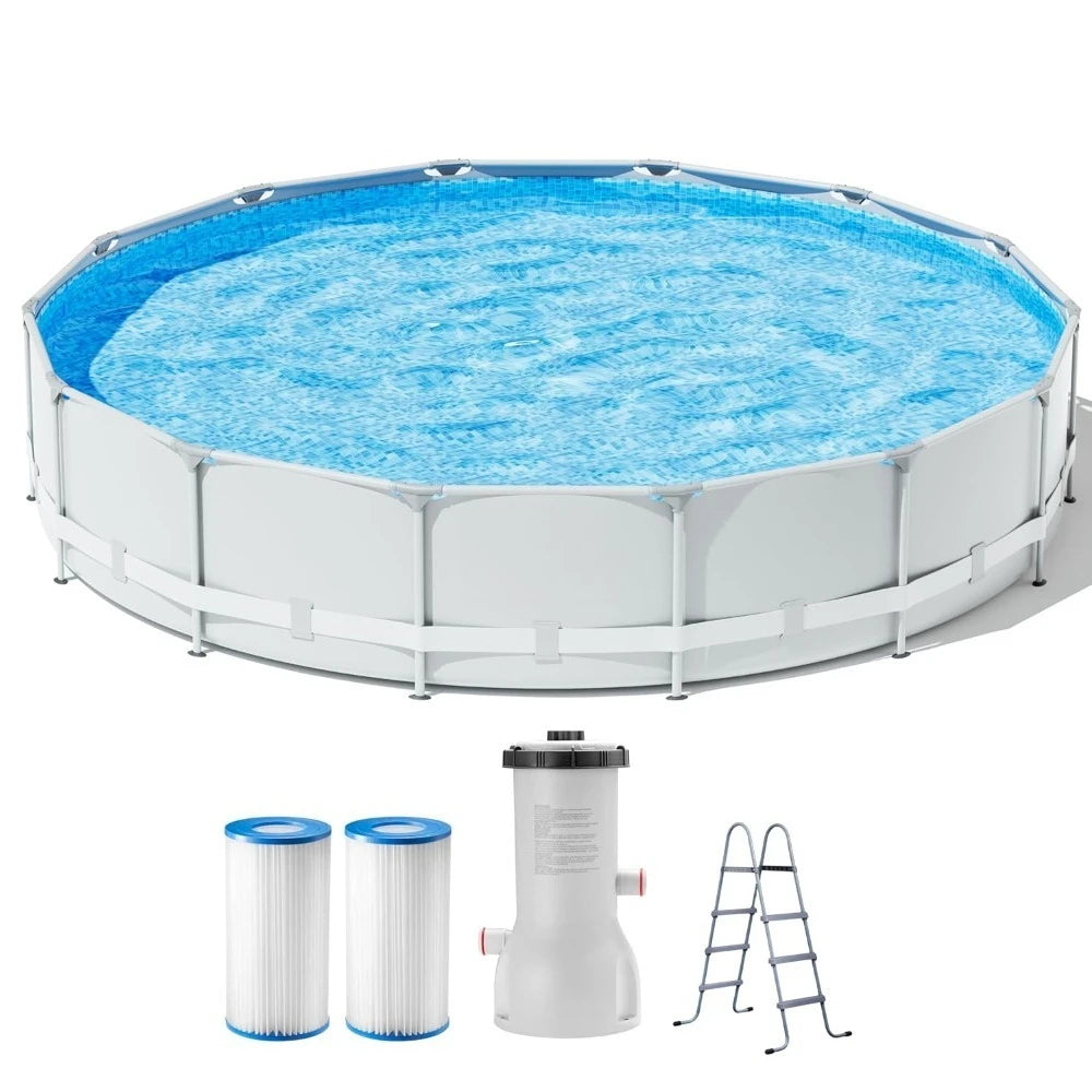 Round Above Ground Pool - 15ft x 42inch Outdoor Round Frame Above Ground Swimming Pool Set Kiddie Pool for Kids, Customized