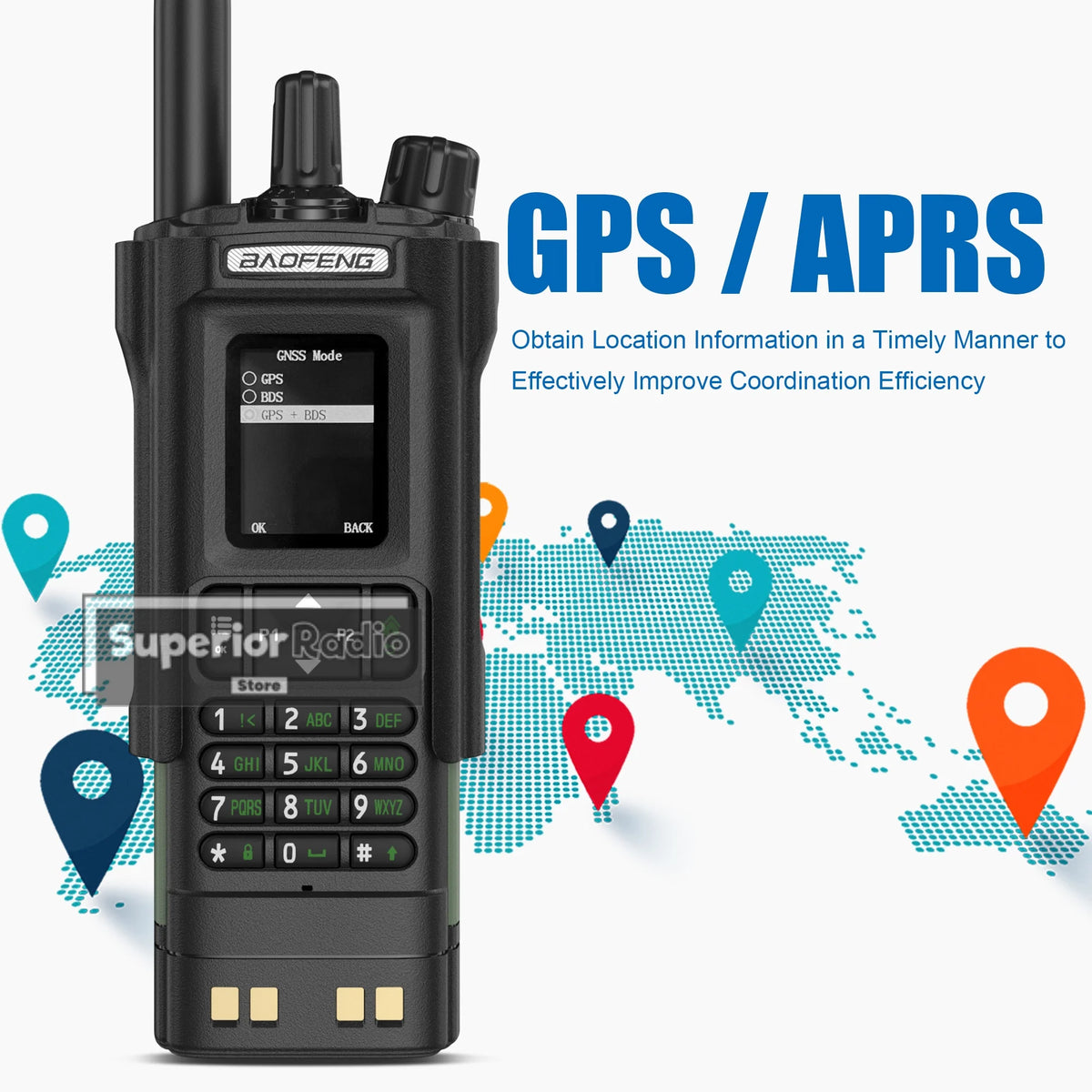 BAOFENG DM-32 Walkie Talkie with Belt Clip Hoster DMR Digital Radio GPS APRS Dual Mode Analog 999 Channel Type-C Dual Time Slots
