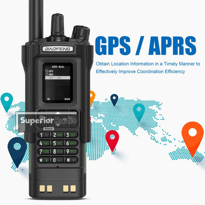 BAOFENG DM-32 Walkie Talkie with Belt Clip Hoster DMR Digital Radio GPS APRS Dual Mode Analog 999 Channel Type-C Dual Time Slots