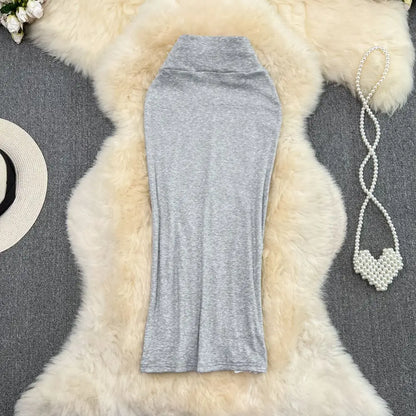 2026 Summer Fashion New Women's Elegant Design Sensual Hip Hugging Half Length Skirt Sexy High Waist Mid Length Fishtail Skirt