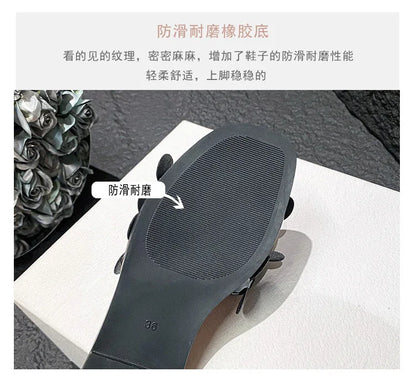 Luxury Floral Petal Flat Sandals Women 2025 Casual Slides Open Toe Sandalias Mujer Flipflops Home Slippers Femme Pantuflas Shoes