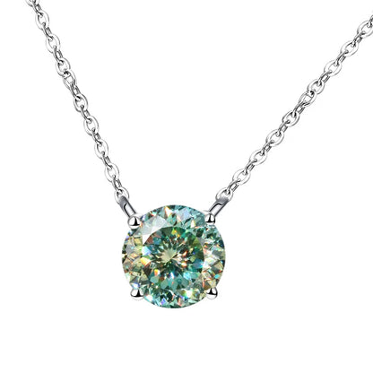 JoyceJelly 1/2/3/5 Carat Moissanite Necklace for Women 925 Sterling Silver Wedding Bridal Fine Jewelry for Women