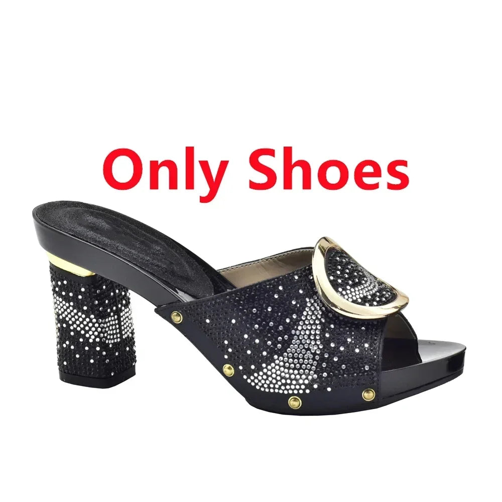 New Shoes and Bag Set African Sets Green Color Italian Shoes with Matching Bag for Women Nigerian Shoes and Bag Set for Wedding