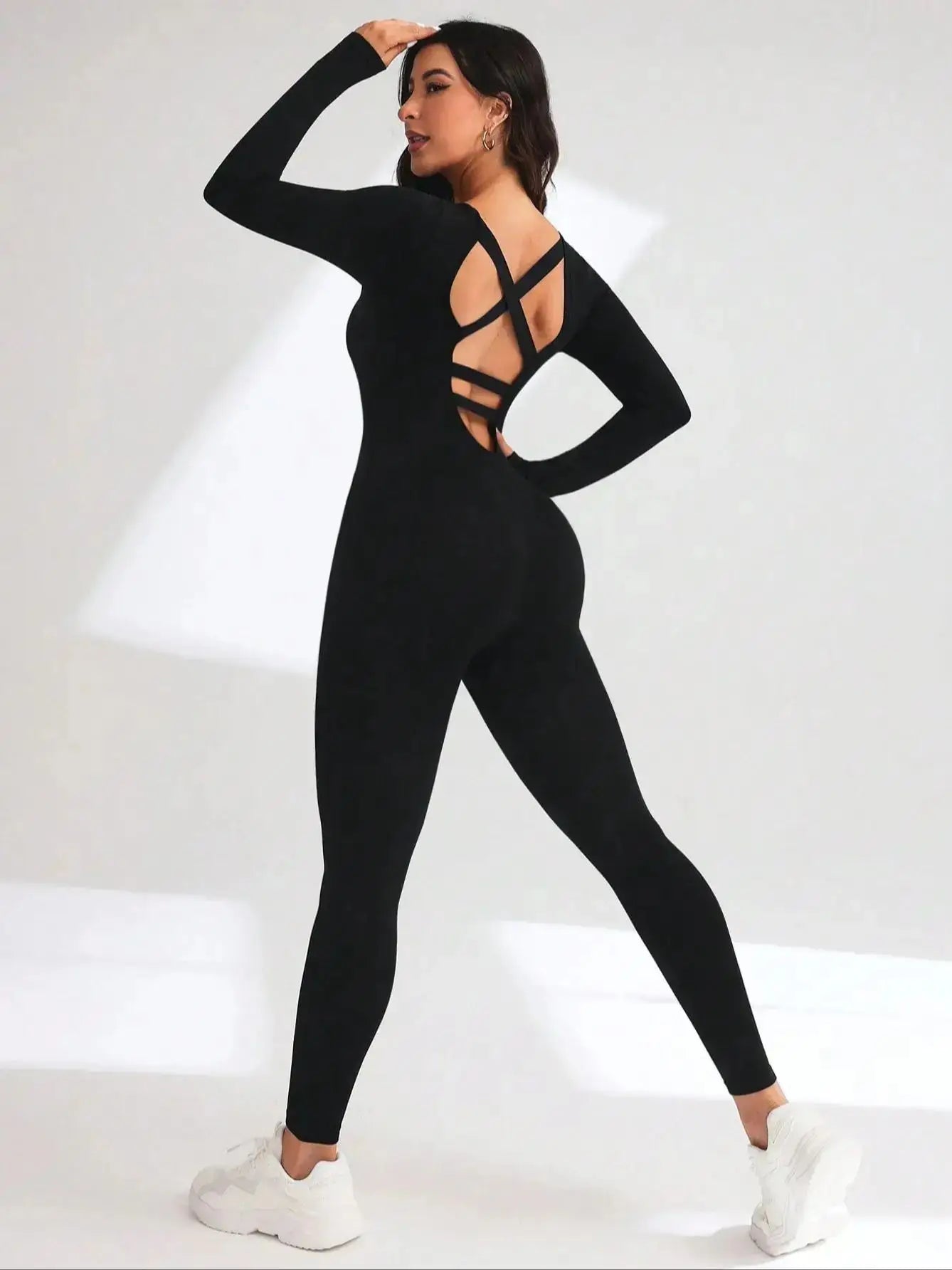 Women Yoga Jumpsuits Workout Long Sleeve Sport Jumpsuits
