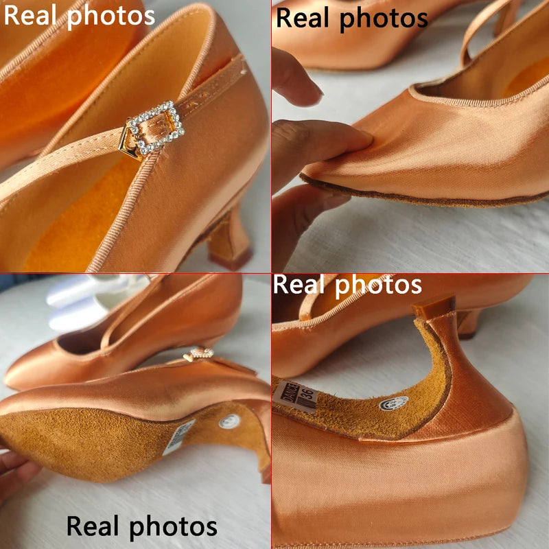 Women New Modern Dance Shoes Girls Standard Dancing Shoes High Heeled Ballroom Latin Dance Shoes for Women 5cm Heels