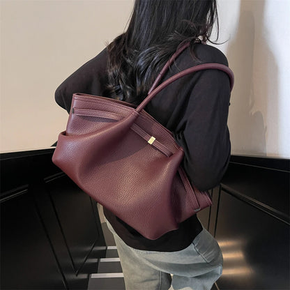 2026 New Lychee Pattern Underarm Shoulder Bags For Women Soft PU Leather Large Capacity Mini Tote Bag Luxury Designer Handbags