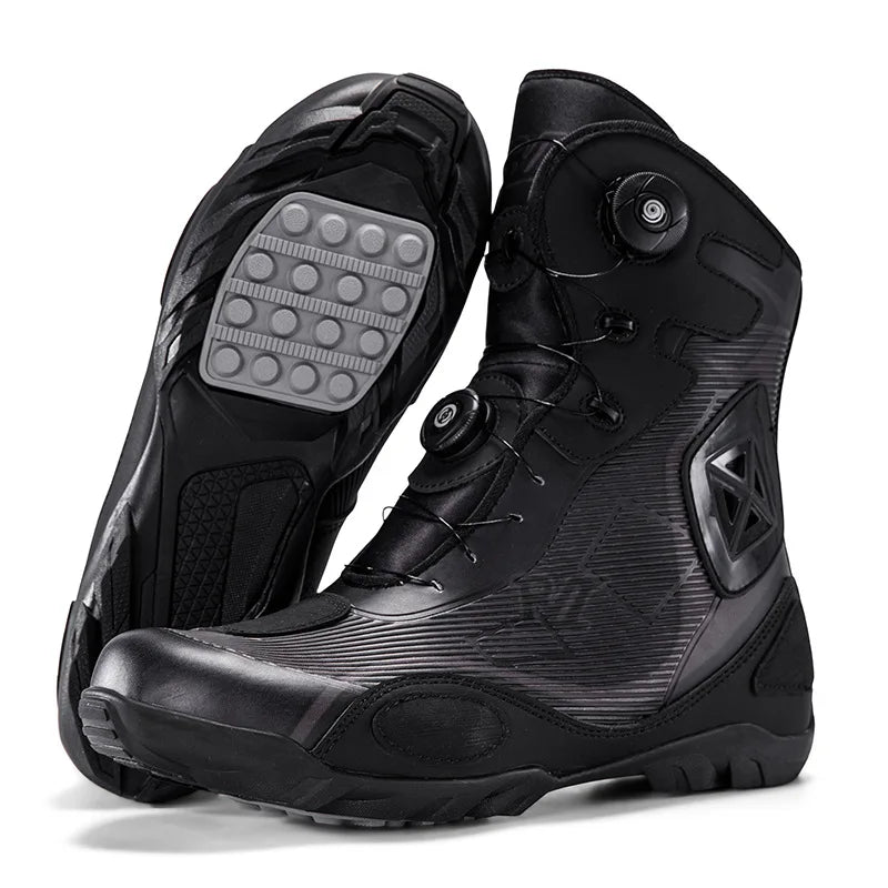 Motorcycle boots cycling shoes men women riders waterproof pull-up short boots racing shoes motocross boots botas para moto