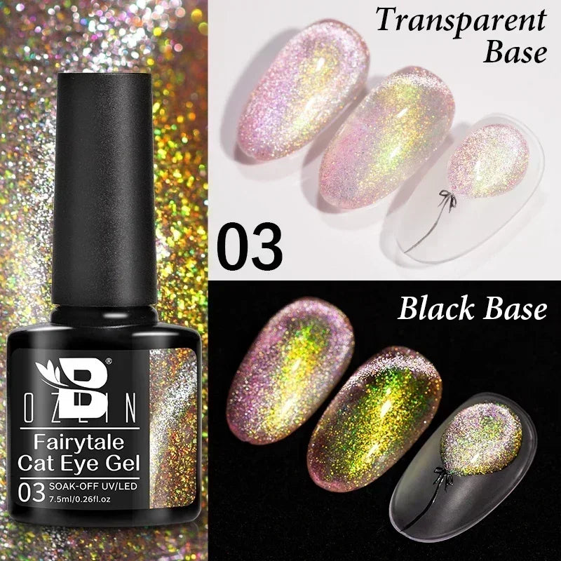AWStorG 7.5ml Starlit Chameleon Cat Magnetic Gel Nail Polish Double Colors Semi Permanent UV Gel Varnish Need Black Base