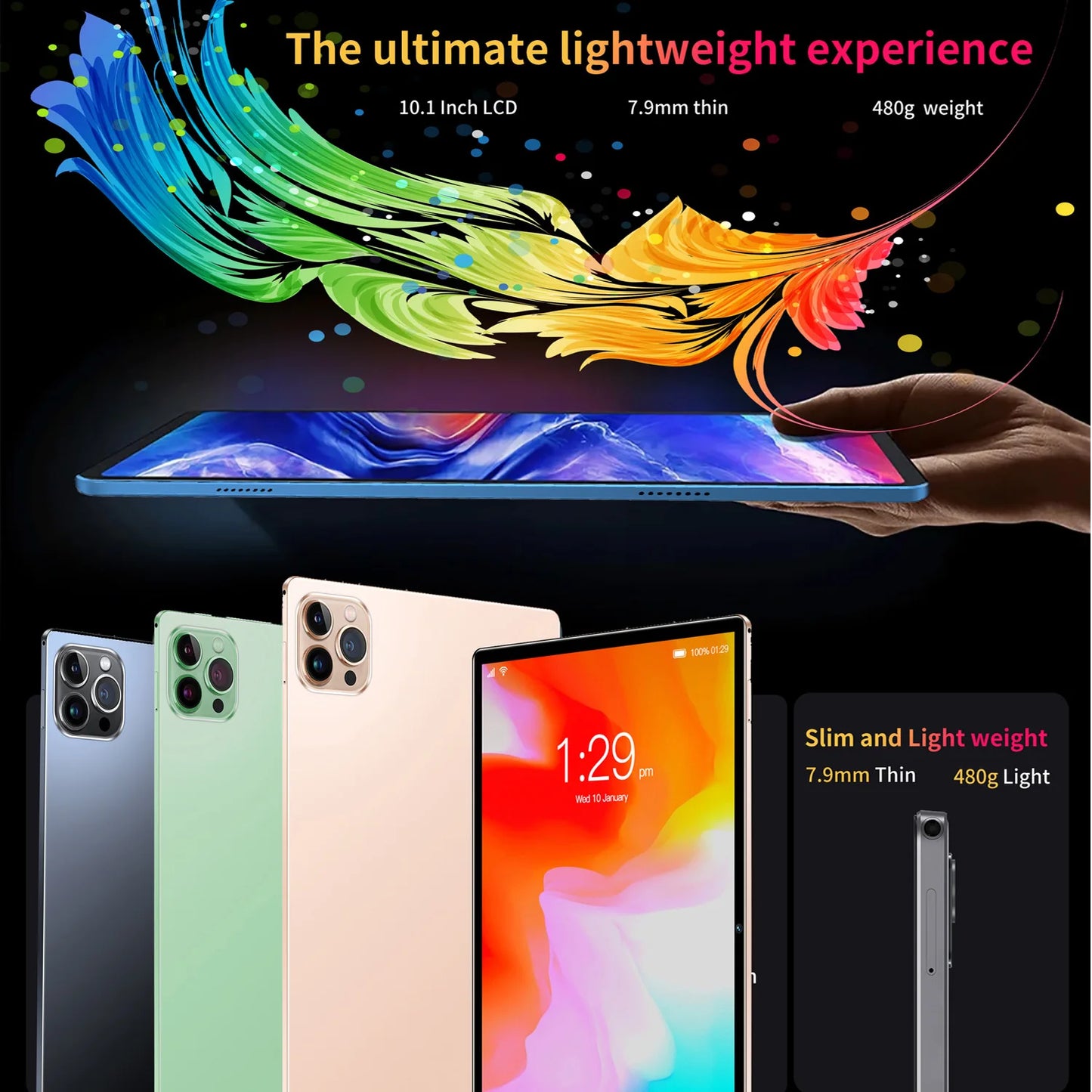2025 Global Version Original BDF Pad Tablet 10.1 inch HD Android 11, 4GB+64GB, 5000mAh ,3G Dual SIM WiFi Tablet PC