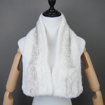 Fashion Women Winter Real Mink Fur Scarf Lady Warm Soft Genuine Mink Fur Scarf Shawl Fashion Luxury 100% Natural Mink Fur Scarfs