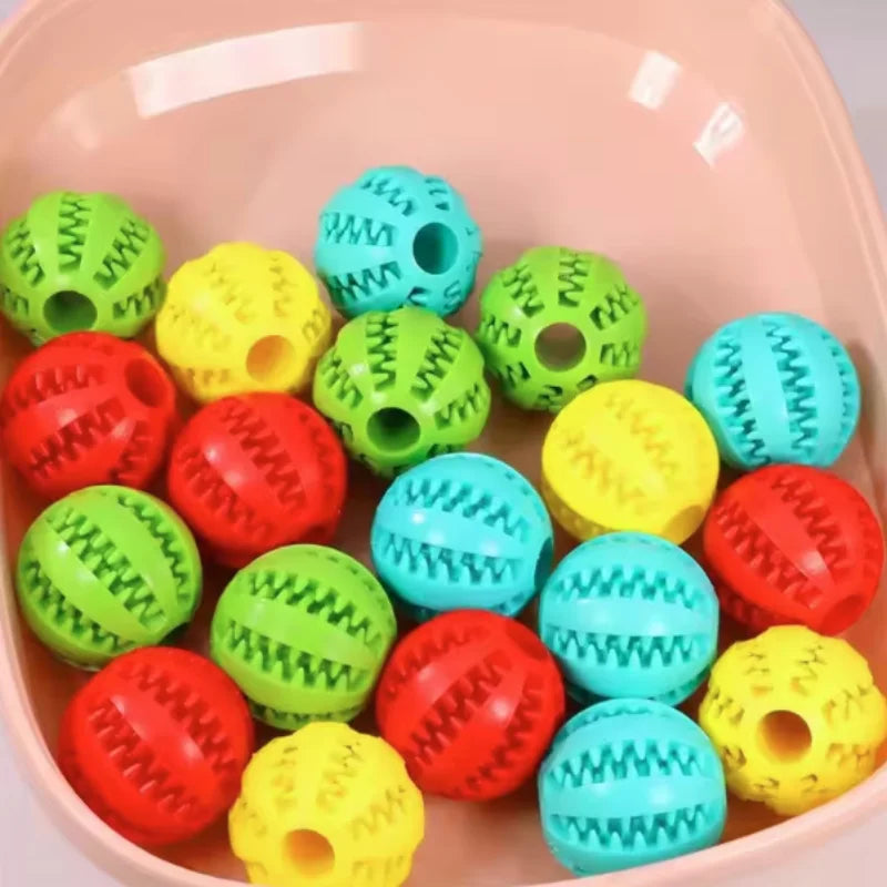 Interactive Silicone Rubber Ball for Dogs And Cats Puppy Chewing Toy Pet Tooth Cleaning Feeder Treat Ball Fun Chew Toy