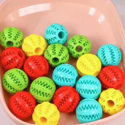 Interactive Silicone Rubber Ball for Dogs And Cats Puppy Chewing Toy Pet Tooth Cleaning Feeder Treat Ball Fun Chew Toy