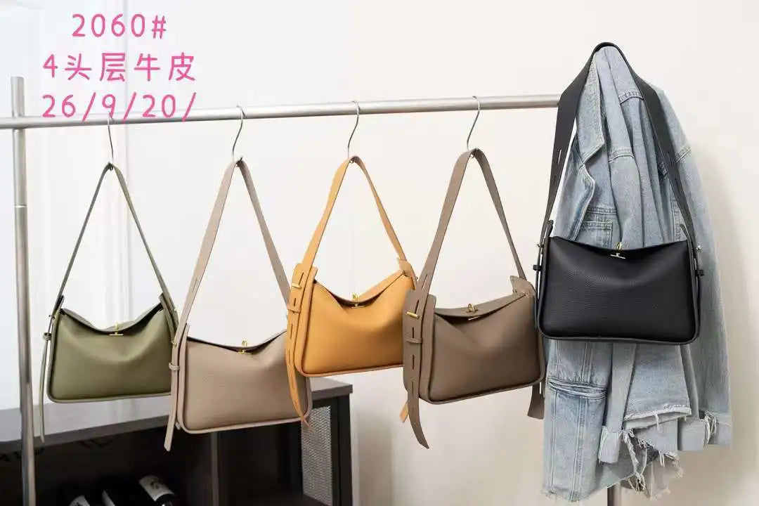 New Genuine Leather Luxury Designer Women Shoulder Crossbody Underarm Bags Cowhide Ladies Large Capacity Tote Bag Fashion Purse