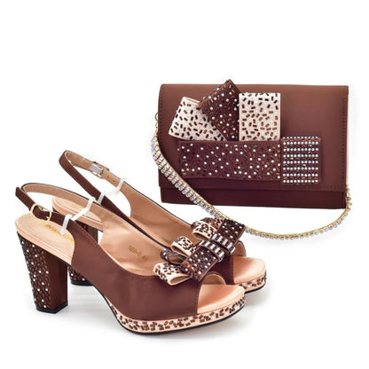 Women Shoes and Bags To Match Set Nigeria Party Luxury Italian Shoes and Bag Set for Women Peep Toe Sexy Wedding Party Sandals