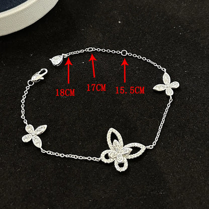 Classic S925 sterling silver phantom butterfly hollow out women's bracelet. Exquisite gifts. Luxury Jewelry