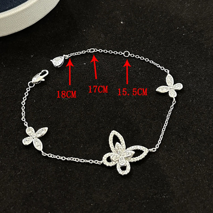 Classic S925 sterling silver phantom butterfly hollow out women's bracelet. Exquisite gifts. Luxury Jewelry