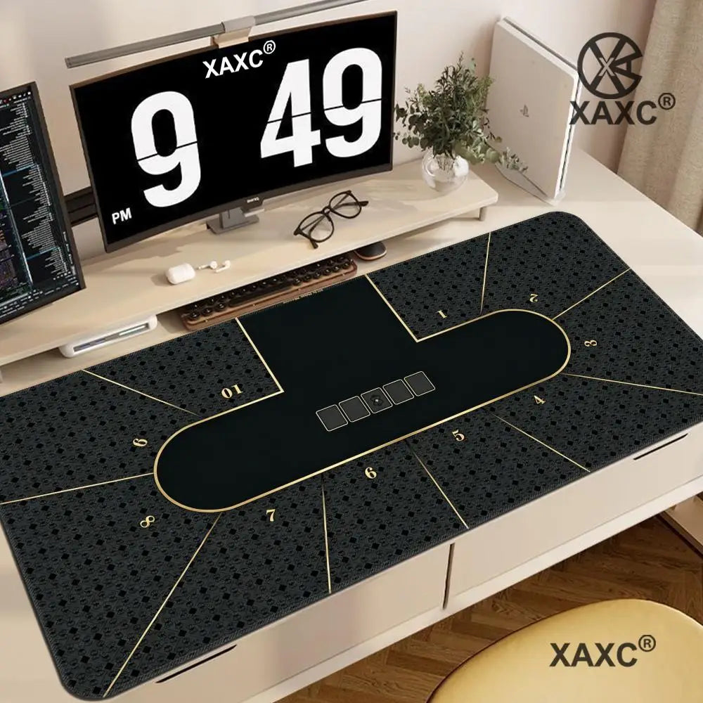 Texas Hold 'Em Poker Design Mouse Pad Desk Mat Gaming Mats Non-Slip Stitched Edge PC Accessories Keyboard Card Mat HYBXXC
