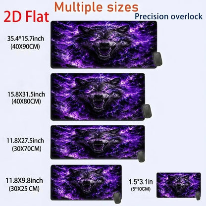 Wild Purple Lightning Wolf Mouse Pad, Mythical Fantasy Game Mouse Pad, Dark Gothic Design Style tapis de souris pc accessories